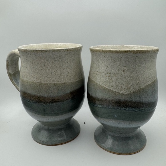 Otagiri Mug Vtg Hand painted Set of 2 Japan Coffee Tea Stoneware Artist Misty - Picture 1 of 8